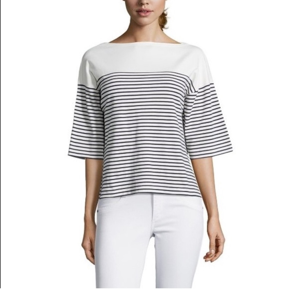 THEORY Cibella Jersey Knit Boat Neck Top